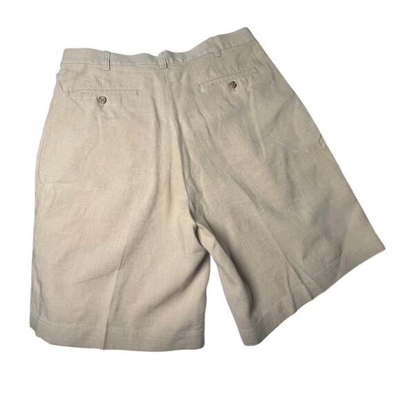 Jos A Bank Men's‎ 36 Classic Fit Tan Pleated 100% Linen Shorts Summer - Picture 2 of 10